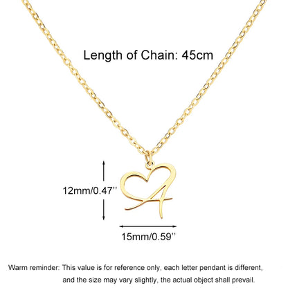 Golden Heart Initial Necklace