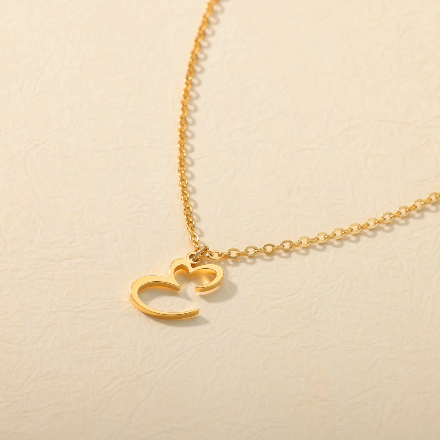 Golden Heart Initial Necklace