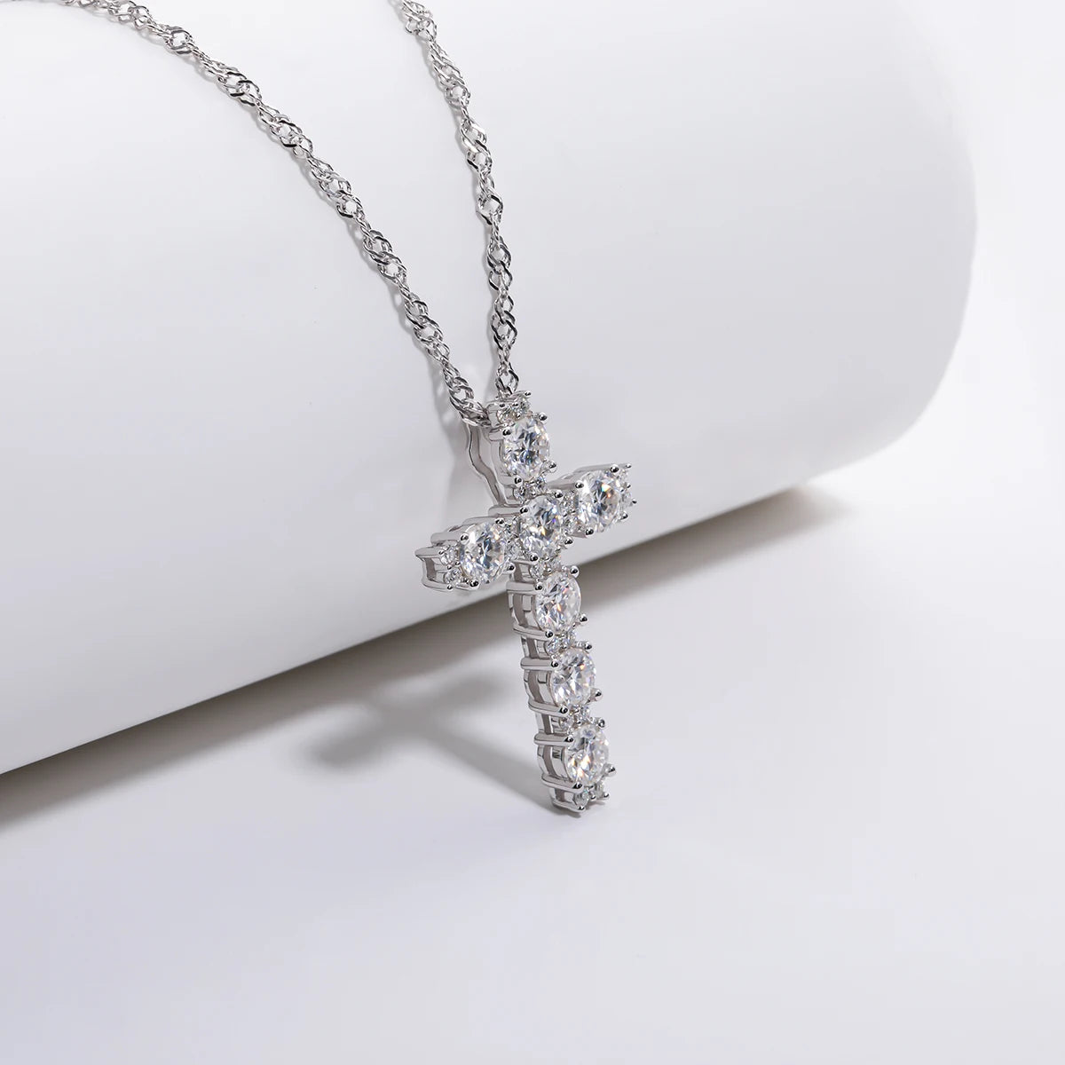 Elegant Cross Moissanite Necklace