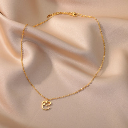 Golden Heart Initial Necklace