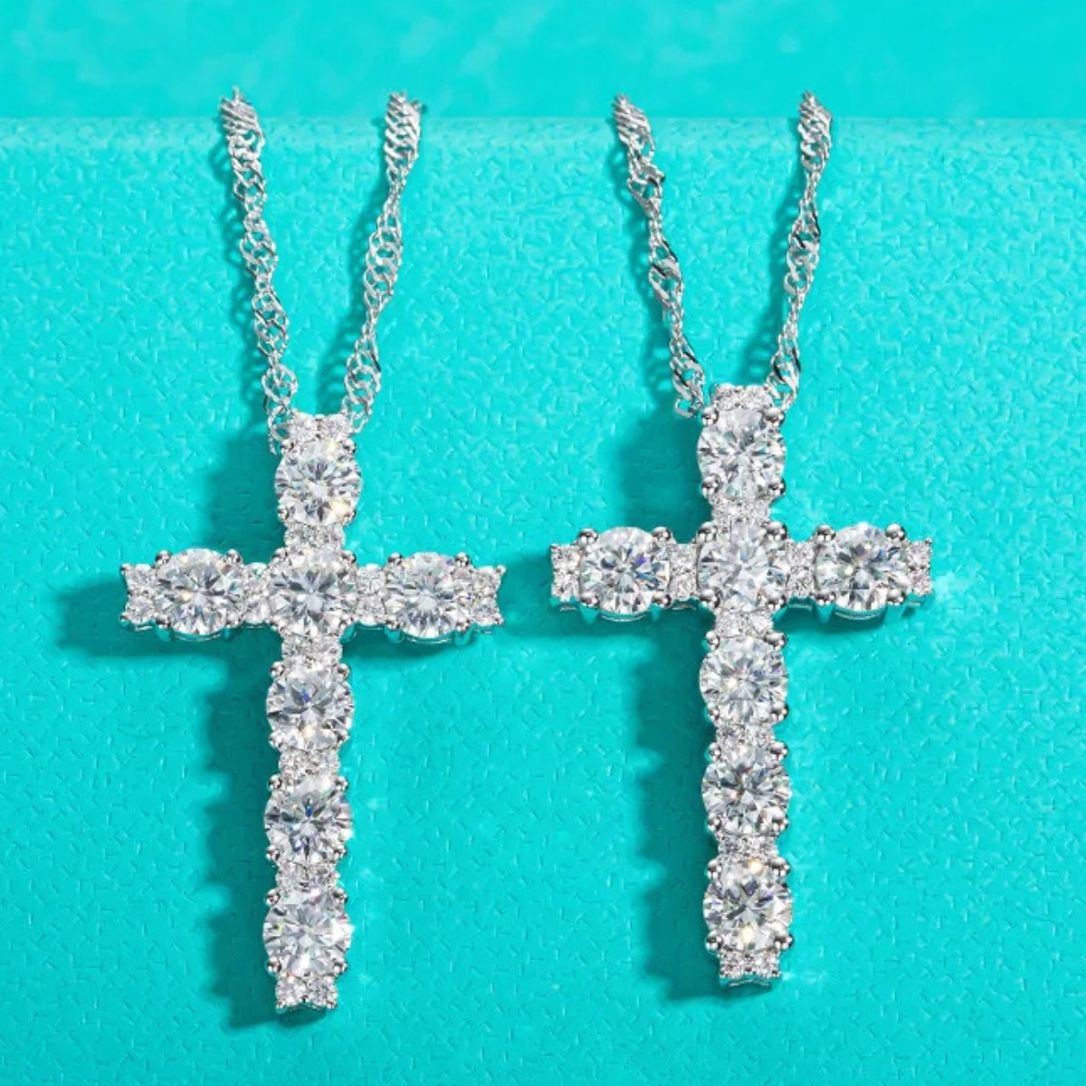 Elegant Cross Moissanite Necklace